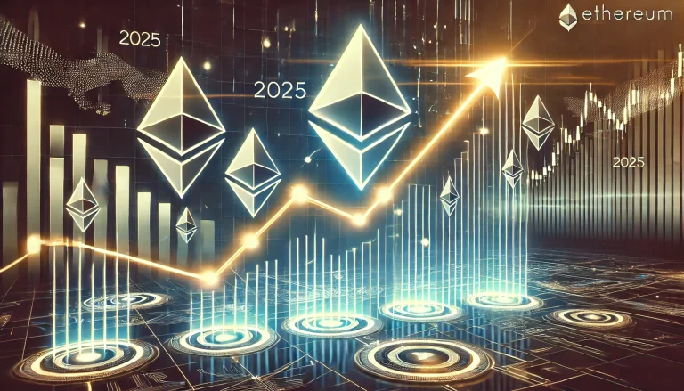 Gráfico de precios de Ethereum mostrando tendencia alcista hacia 2025.