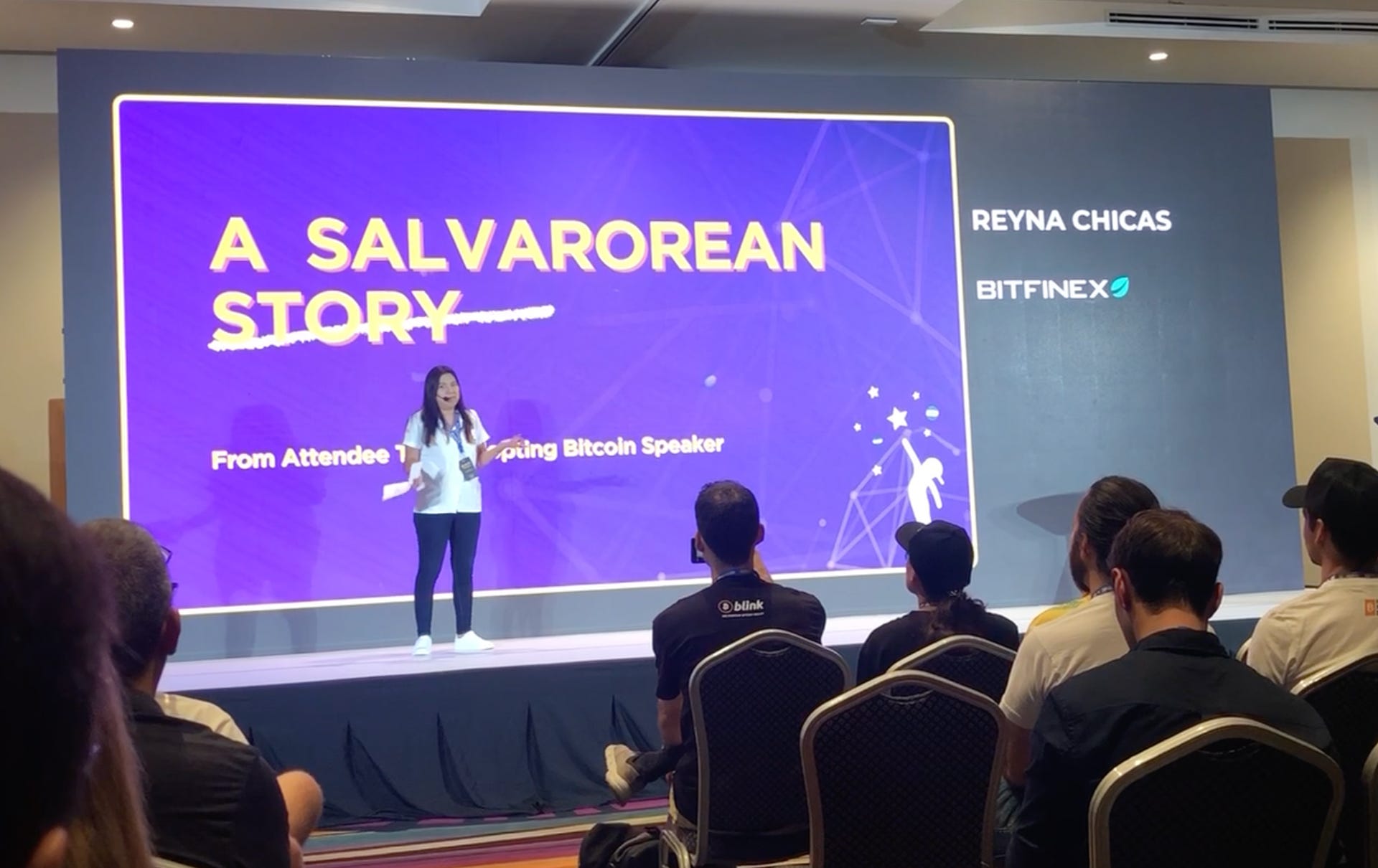 Reyna Chicas y Quentin Ehrenmann, líderes recién ascendidos en Mi Primer Bitcoin.